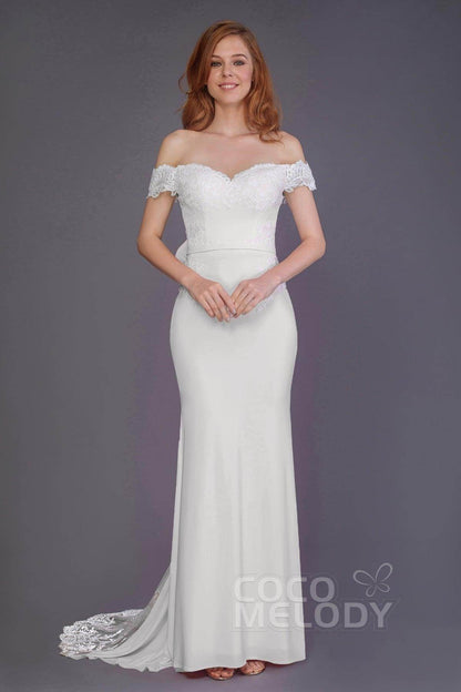 Mermaid Sweep Train Knitted Fabric Bridesmaid Dress PR3491