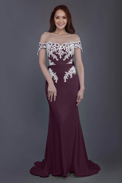 Mermaid Sweep Train Knitted Fabric Bridesmaid Dress PR3497