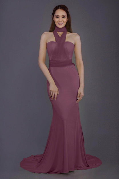 Mermaid Court Train Knitted Fabric Bridesmaid Dress PR3498