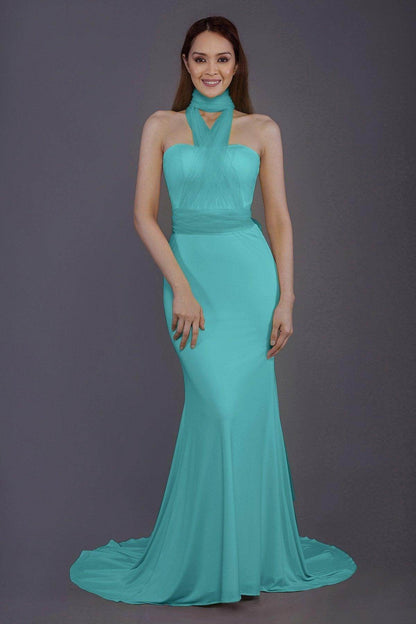 Mermaid Court Train Knitted Fabric Bridesmaid Dress PR3498