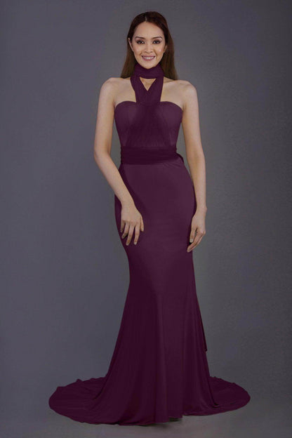 Mermaid Court Train Knitted Fabric Bridesmaid Dress PR3498