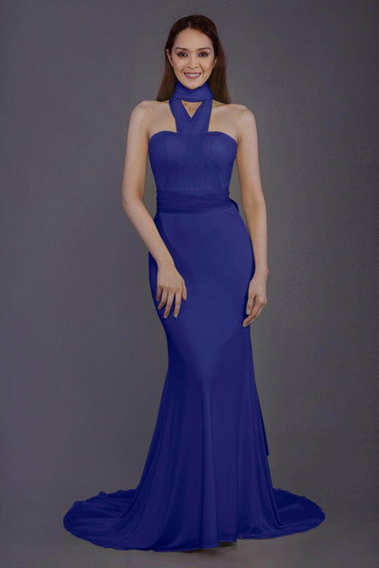 Mermaid Court Train Knitted Fabric Bridesmaid Dress PR3498