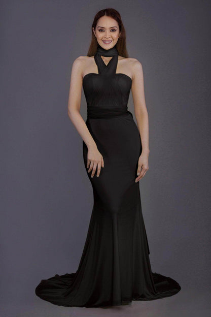 Mermaid Court Train Knitted Fabric Bridesmaid Dress PR3498