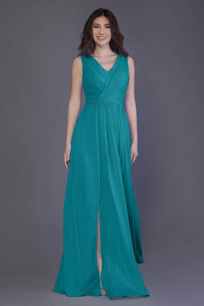 Sheath-Column Floor Length Chiffon Bridesmaid Dress PR3499