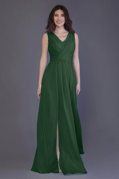 Sheath-Column Floor Length Chiffon Bridesmaid Dress PR3499