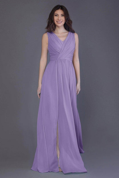 Sheath-Column Floor Length Chiffon Bridesmaid Dress PR3499