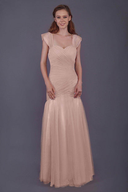Trumpet-Mermaid Floor Length Tulle Bridesmaid Dress PR3500
