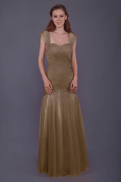 Trumpet-Mermaid Floor Length Tulle Bridesmaid Dress PR3500