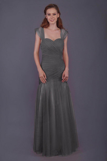 Trumpet-Mermaid Floor Length Tulle Bridesmaid Dress PR3500