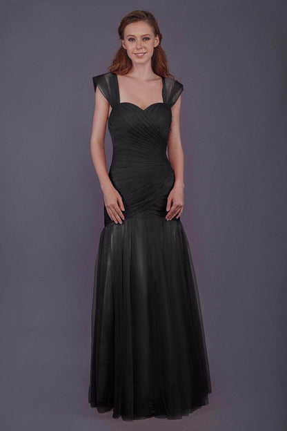 Trumpet-Mermaid Floor Length Tulle Bridesmaid Dress PR3500