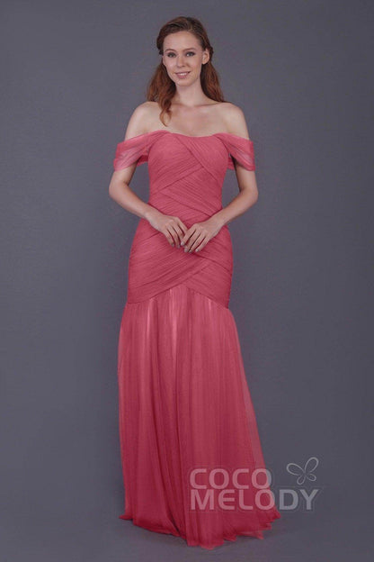 Trumpet-Mermaid Floor Length Tulle Bridesmaid Dress PR3504