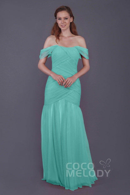 Trumpet-Mermaid Floor Length Tulle Bridesmaid Dress PR3504