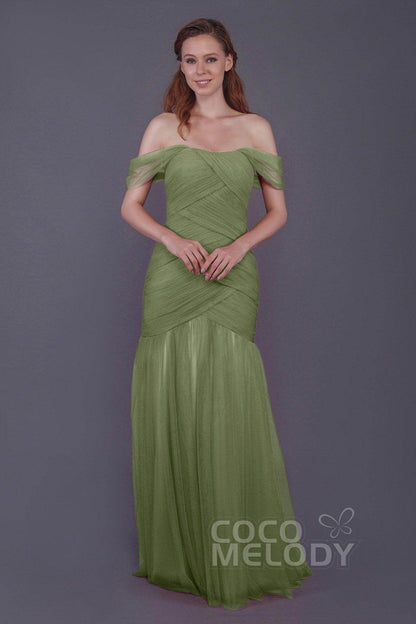 Trumpet-Mermaid Floor Length Tulle Bridesmaid Dress PR3504