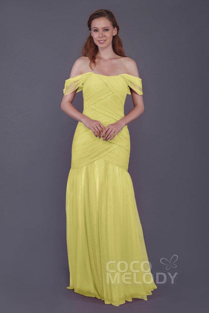 Trumpet-Mermaid Floor Length Tulle Bridesmaid Dress PR3504