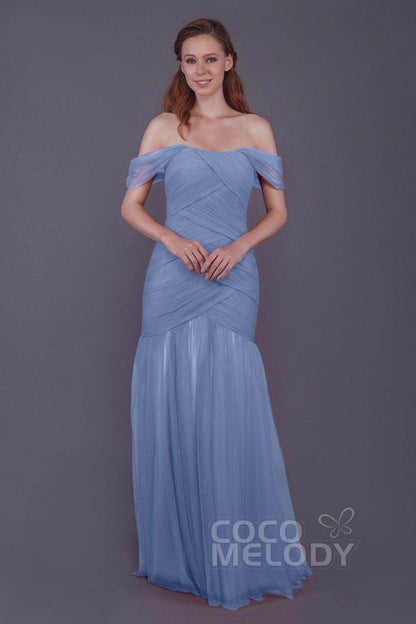 Trumpet-Mermaid Floor Length Tulle Bridesmaid Dress PR3504