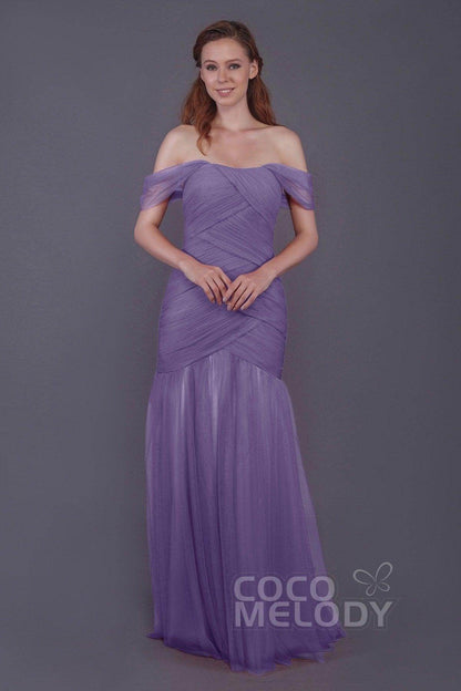 Trumpet-Mermaid Floor Length Tulle Bridesmaid Dress PR3504
