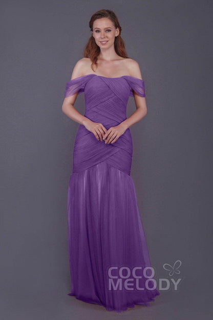 Trumpet-Mermaid Floor Length Tulle Bridesmaid Dress PR3504