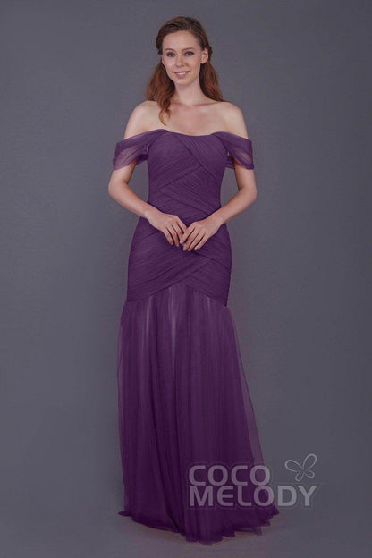 Trumpet-Mermaid Floor Length Tulle Bridesmaid Dress PR3504