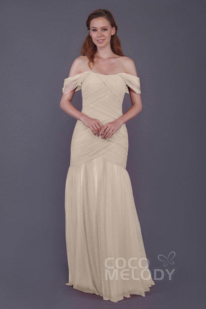 Trumpet-Mermaid Floor Length Tulle Bridesmaid Dress PR3504