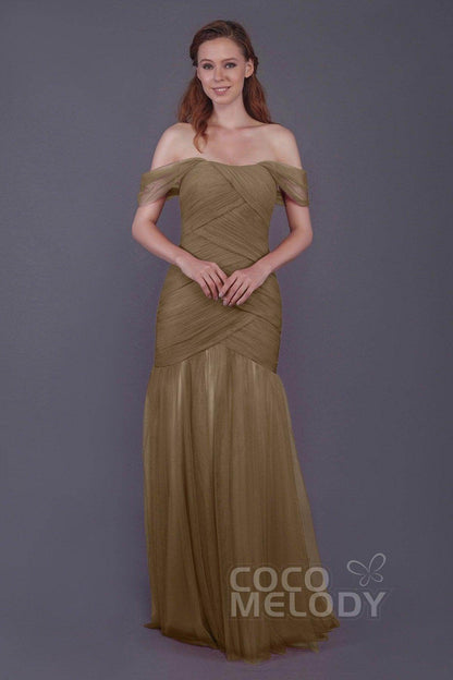 Trumpet-Mermaid Floor Length Tulle Bridesmaid Dress PR3504