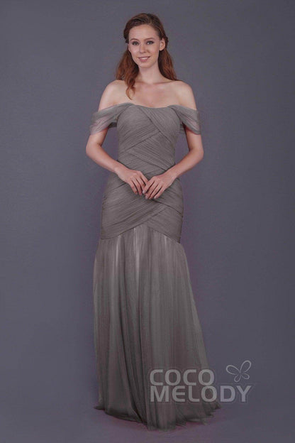 Trumpet-Mermaid Floor Length Tulle Bridesmaid Dress PR3504