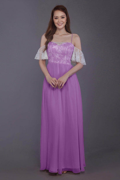 Sheath-Column Floor Length Chiffon Bridesmaid Dress PR3521
