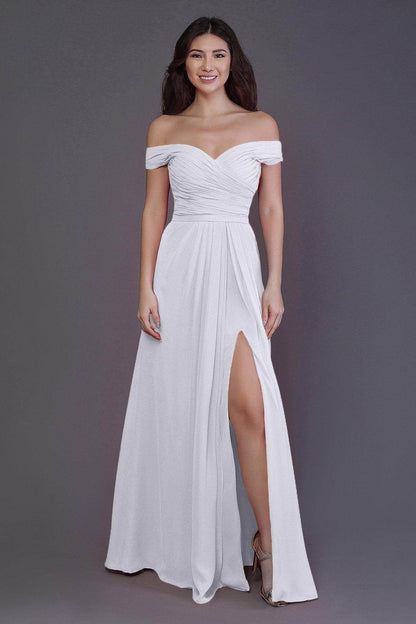Sheath-Column Floor Length Chiffon Bridesmaid Dress PR3536PS