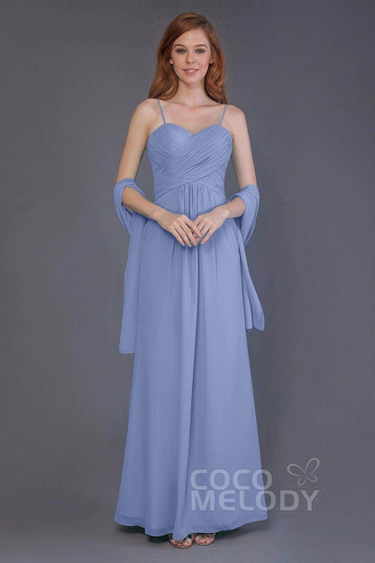 Sheath-Column Floor Length Chiffon Bridesmaid Dress PR3544