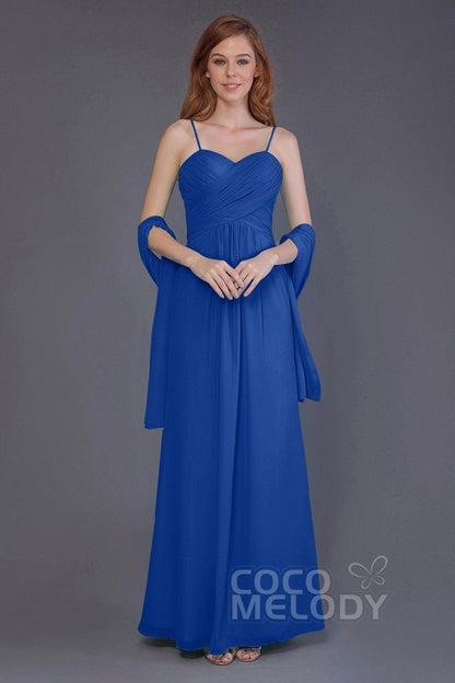 Sheath-Column Floor Length Chiffon Bridesmaid Dress PR3544