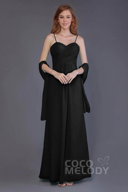Sheath-Column Floor Length Chiffon Bridesmaid Dress PR3544