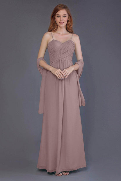 Sheath-Column Floor Length Chiffon Bridesmaid Dress PR3544
