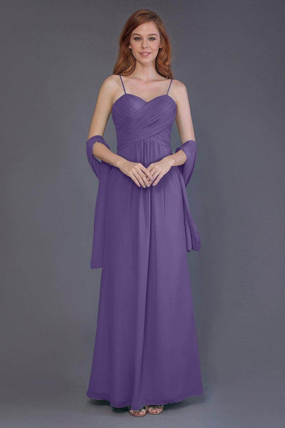 Sheath-Column Floor Length Chiffon Bridesmaid Dress PR3544