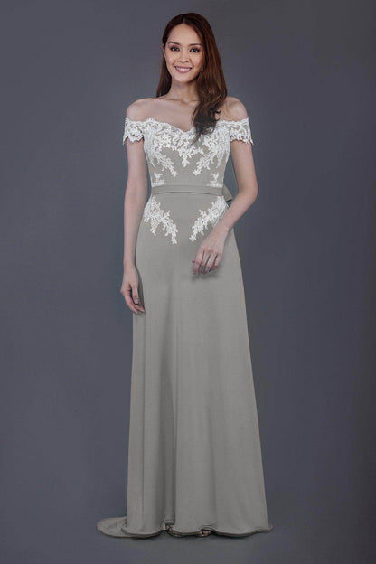 Sheath Sweep Train Knitted Fabric Bridesmaid Dress PR3561
