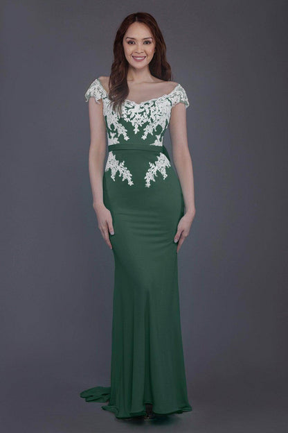 Trumpet Sweep Train Knitted Fabric Bridesmaid Dress PR3562