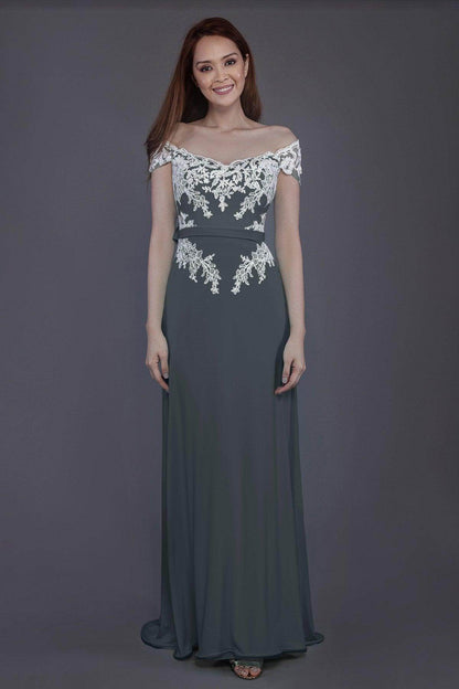 Sheath Sweep Train Knitted Fabric Bridesmaid Dress PR3563