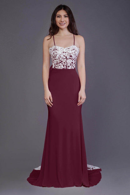 Mermaid Sweep Train Knitted Fabric Bridesmaid Dress PR3565