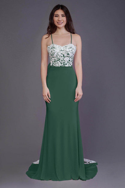 Mermaid Sweep Train Knitted Fabric Bridesmaid Dress PR3565