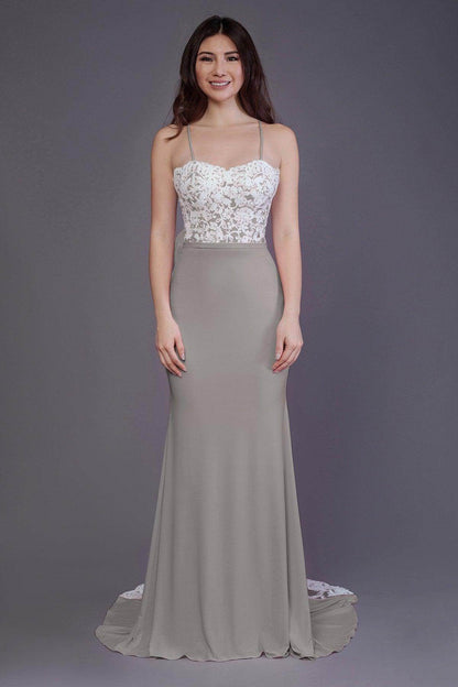 Mermaid Sweep Train Knitted Fabric Bridesmaid Dress PR3565
