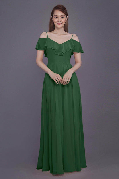 Sheath-Column Floor Length Chiffon Bridesmaid Dress PR3570