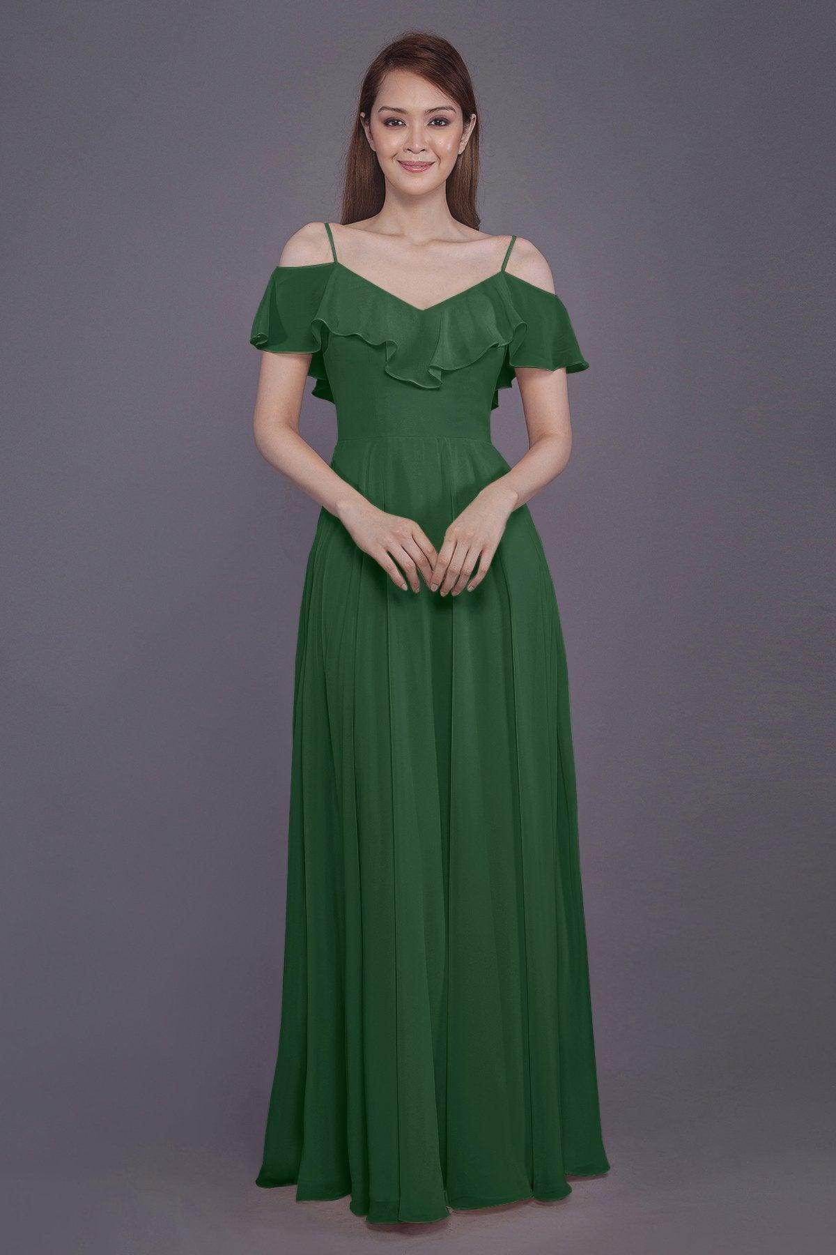 Sheath-Column Floor Length Chiffon Bridesmaid Dress PR3570PS