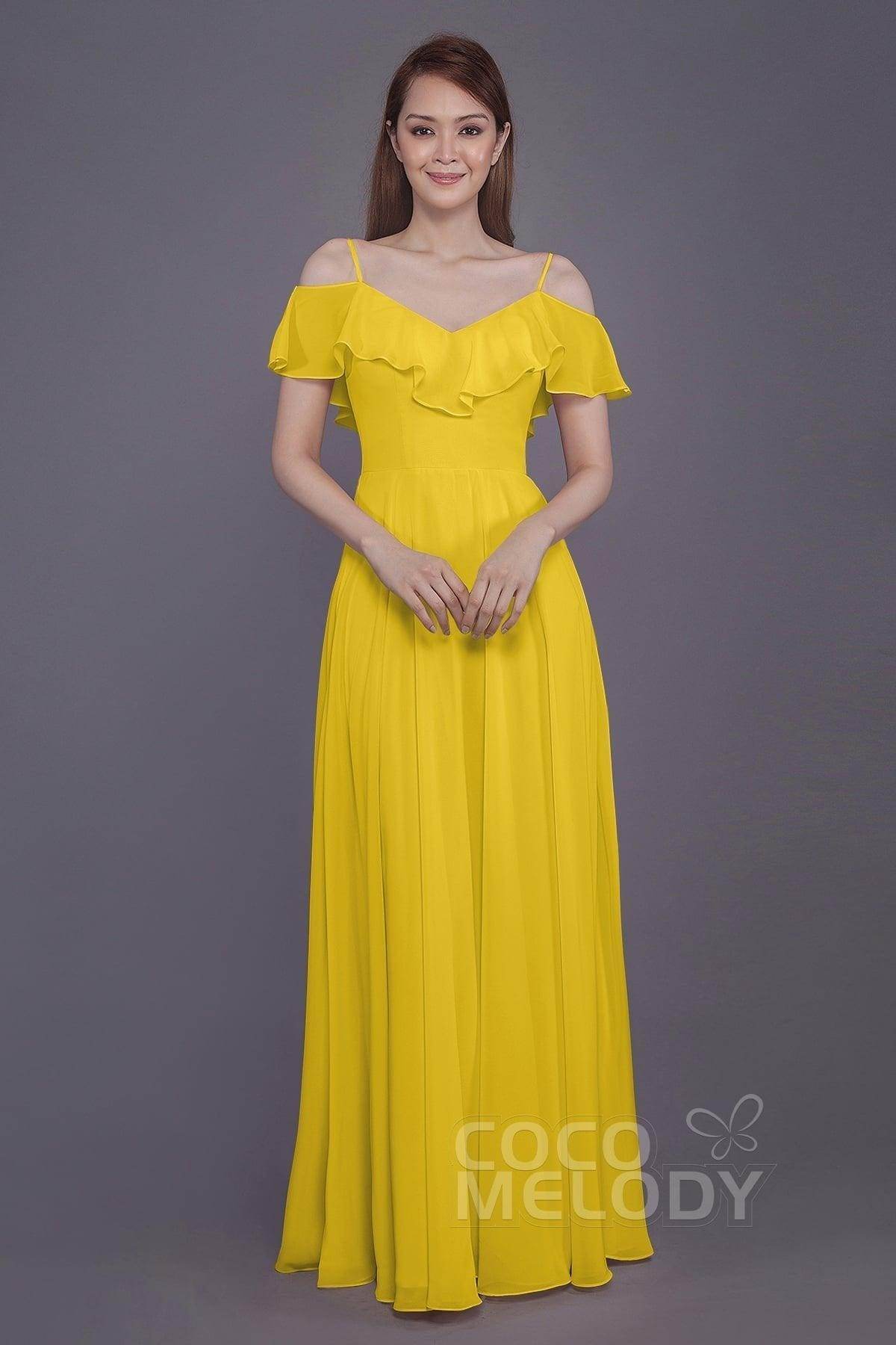 Sheath-Column Floor Length Chiffon Bridesmaid Dress PR3570