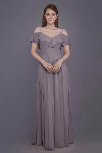 Sheath-Column Floor Length Chiffon Bridesmaid Dress PR3570