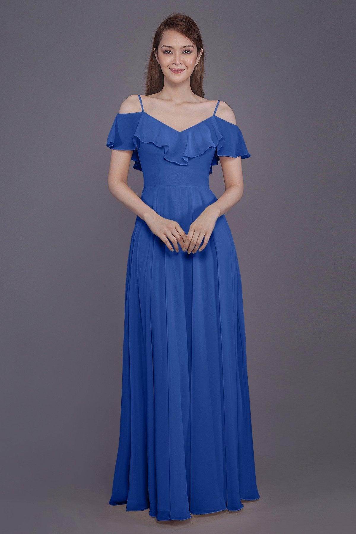Sheath-Column Floor Length Chiffon Bridesmaid Dress PR3570