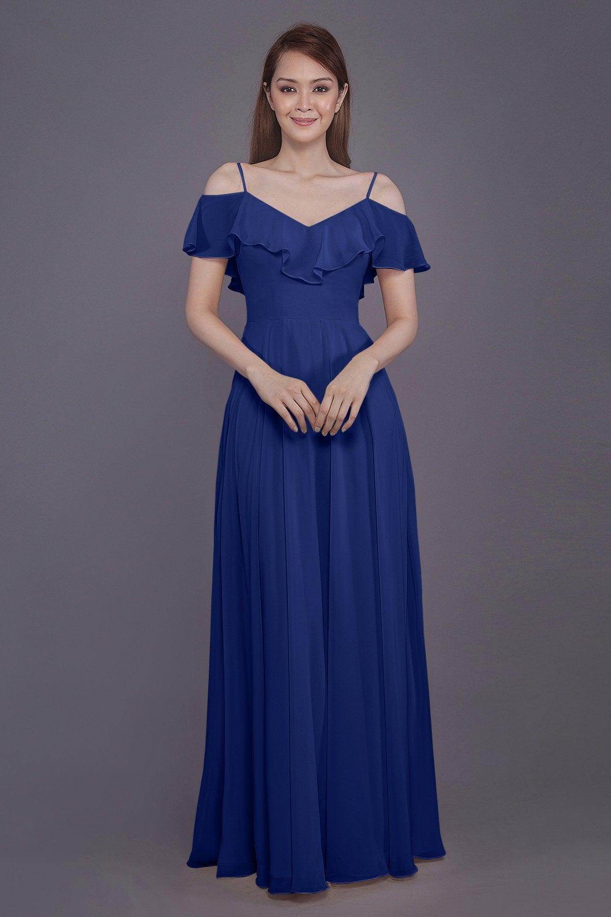Sheath-Column Floor Length Chiffon Bridesmaid Dress PR3570