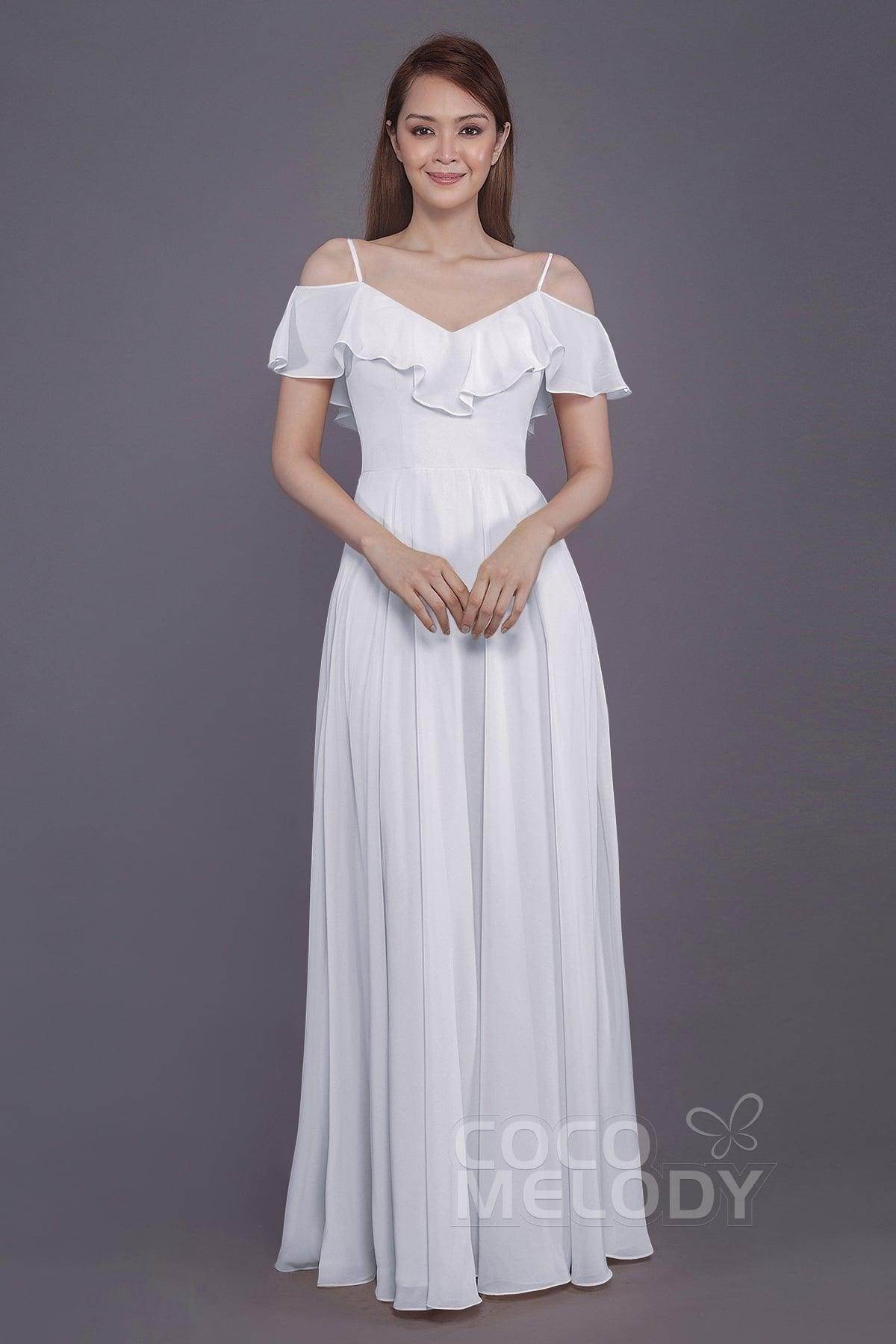 Sheath-Column Floor Length Chiffon Bridesmaid Dress PR3570