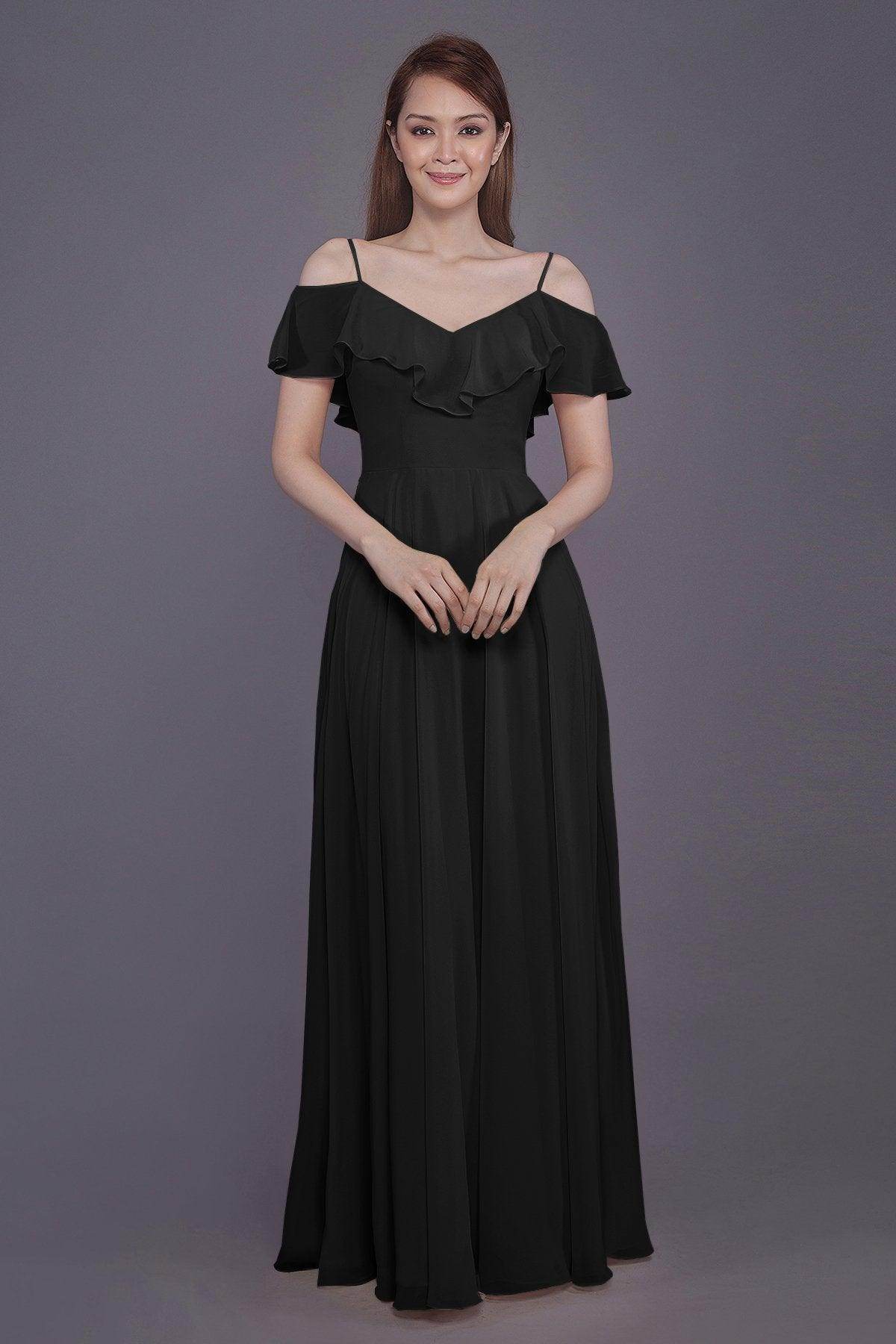 Sheath-Column Floor Length Chiffon Bridesmaid Dress PR3570