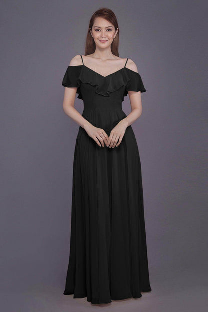 Sheath-Column Floor Length Chiffon Bridesmaid Dress PR3570PS