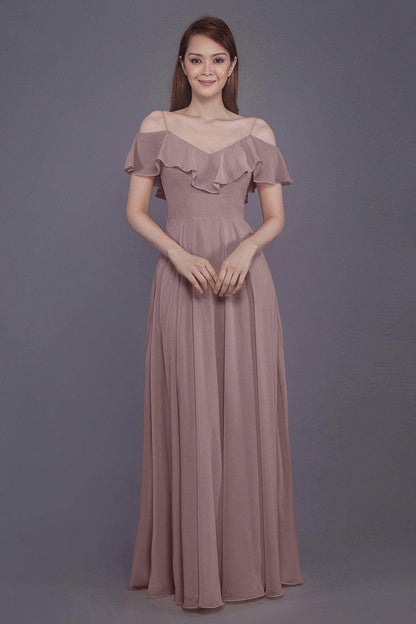 Sheath-Column Floor Length Chiffon Bridesmaid Dress PR3570