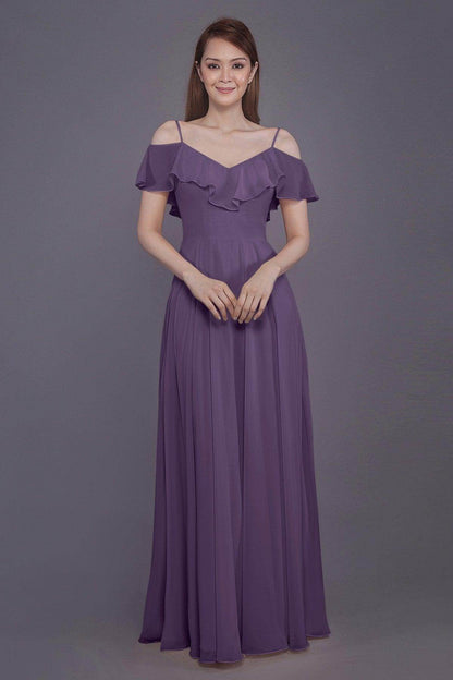 Sheath-Column Floor Length Chiffon Bridesmaid Dress PR3570PS