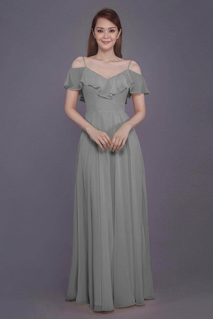 Sheath-Column Floor Length Chiffon Bridesmaid Dress PR3570PS